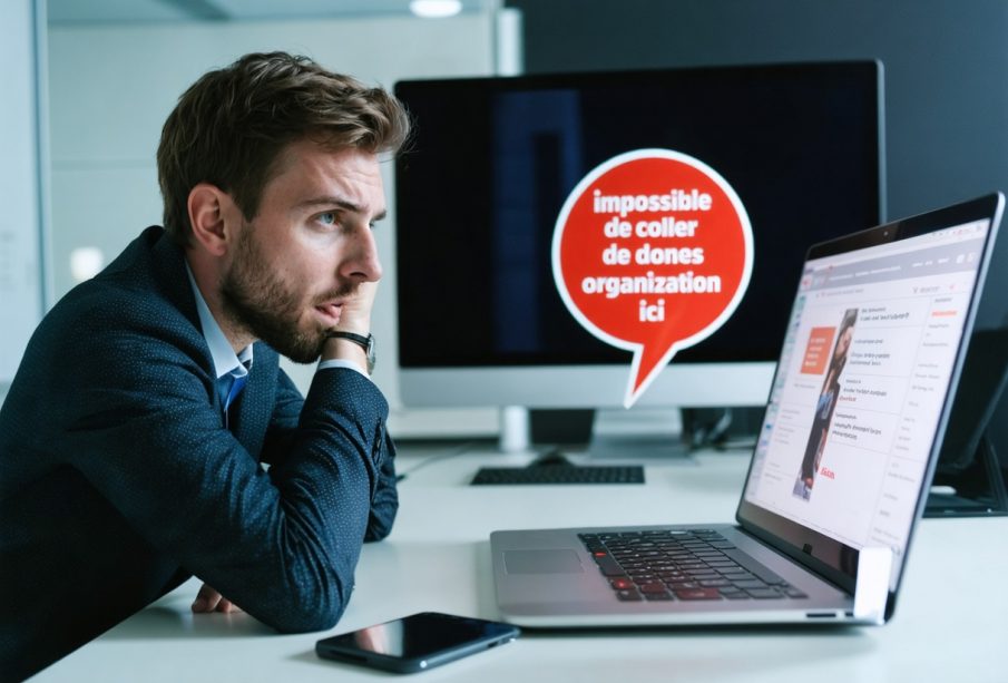 impossible de coller les données de votre organisation ici